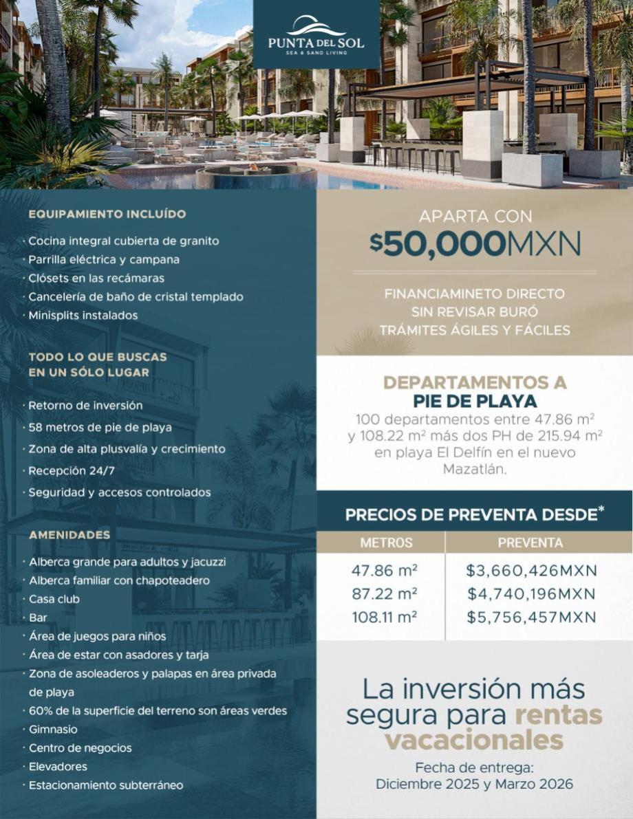 Imagen de departamento en venta en zona dorada, mazatlán, sinaloa
