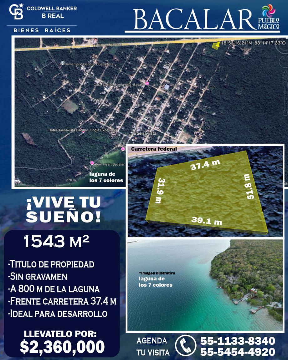 Imagen de terreno en venta en buenavista, bacalar, quintana roo