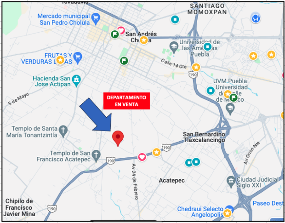 Imagen de departamento en venta en san francisco acatepec, san andrés cholula, puebla