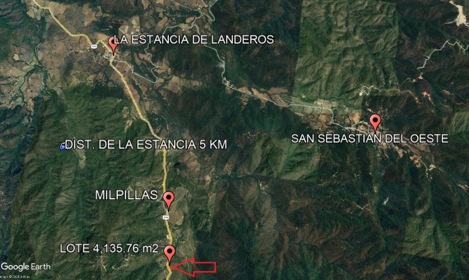 Imagen de terreno en venta en la estancia de landeros, san sebastián del oeste, jalisco