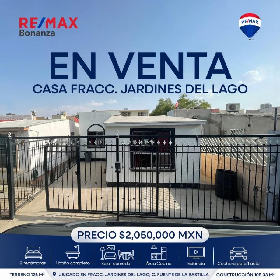 Imagen de casa en venta en jardines del lago, juárez, chihuahua