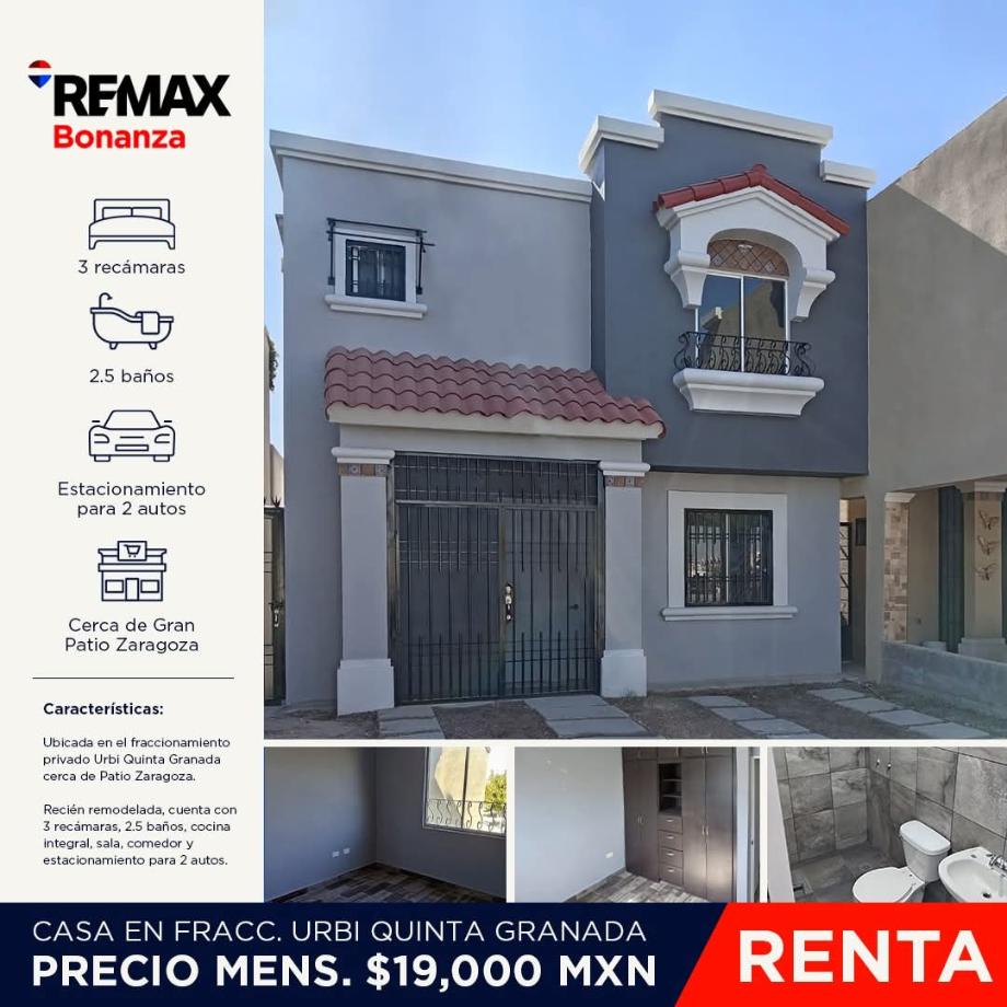Imagen de casa en renta en urbiquinta granada, juárez, chihuahua