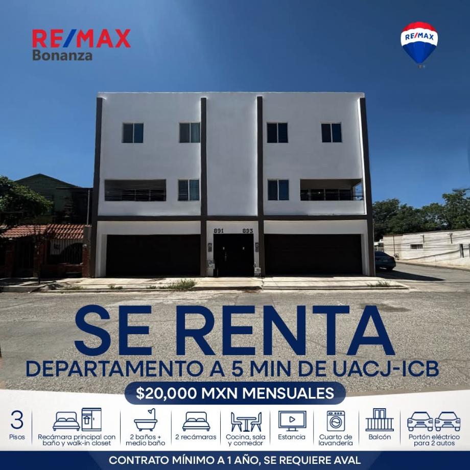 Imagen de departamento en renta en fovissste chamizal, juárez, chihuahua