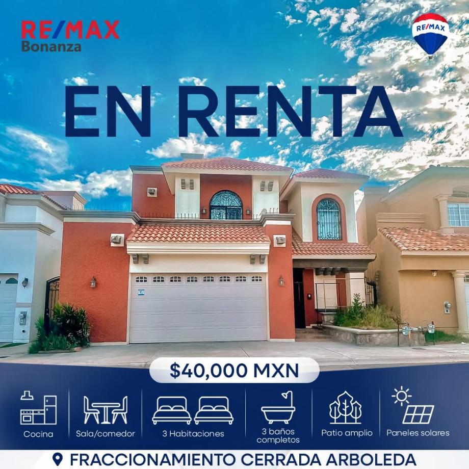 Imagen de casa en renta en misión del sol, juárez, chihuahua