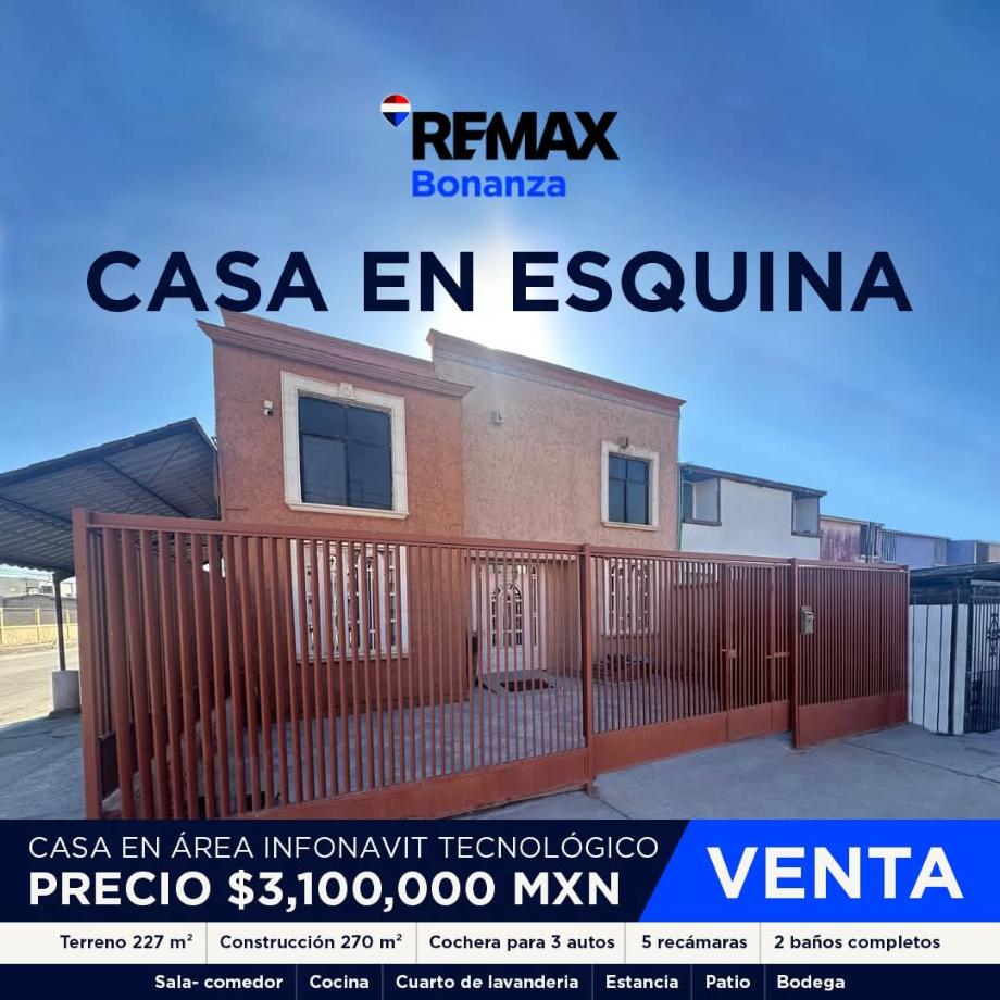 Imagen de casa en venta en infonavit tecnológico, juárez, chihuahua