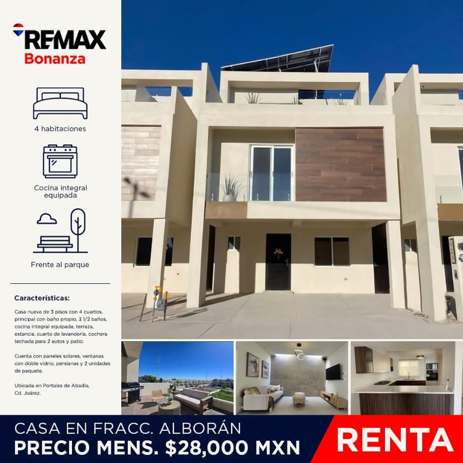 Imagen de casa en renta en portales de abadía, juárez, chihuahua