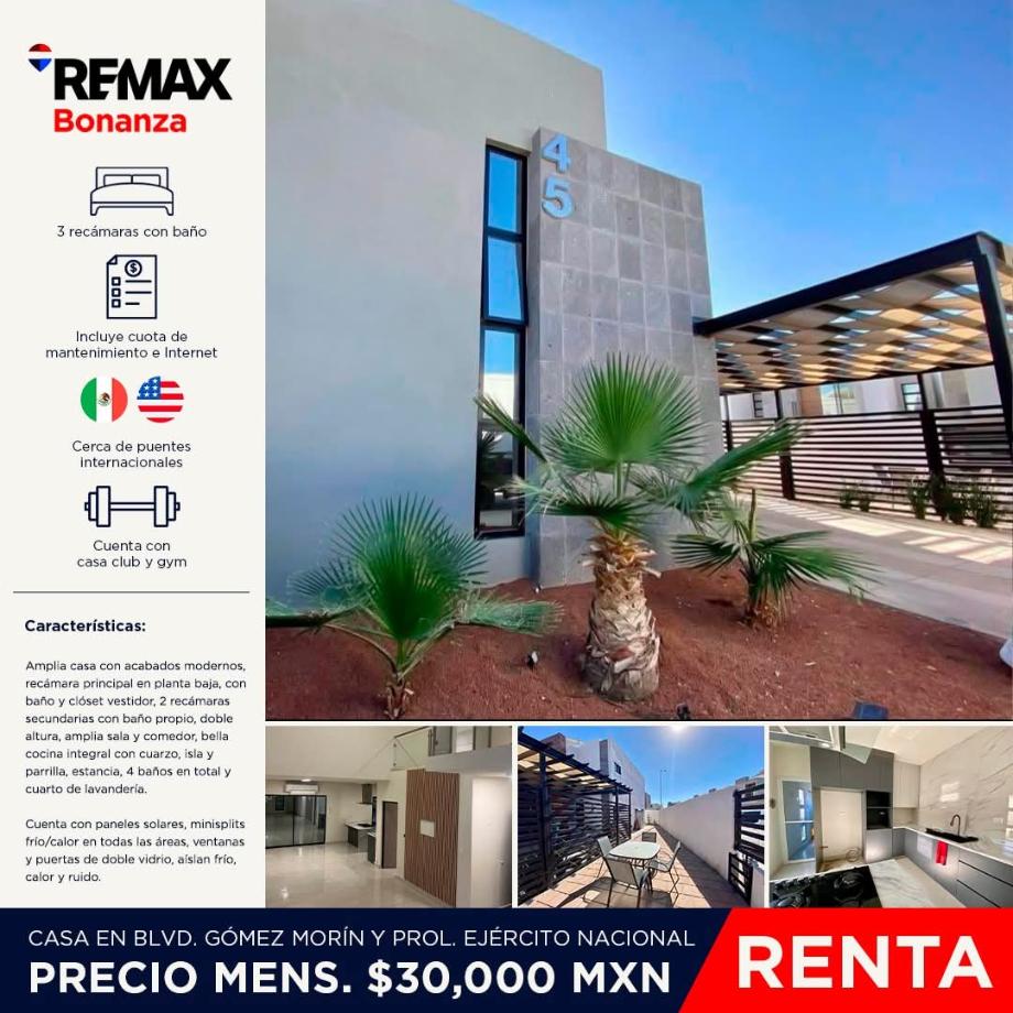 Imagen de casa en renta en paseo del bosque, juárez, chihuahua