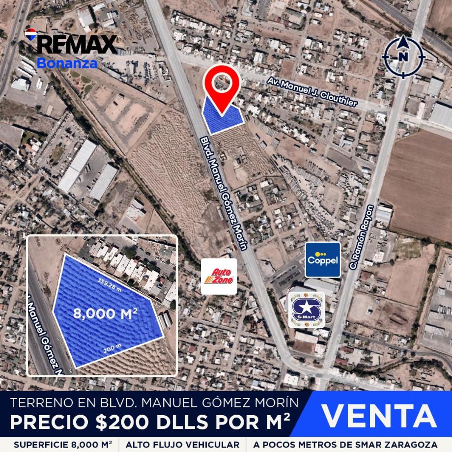 Imagen de terreno en venta en colonia valles, juárez, chihuahua