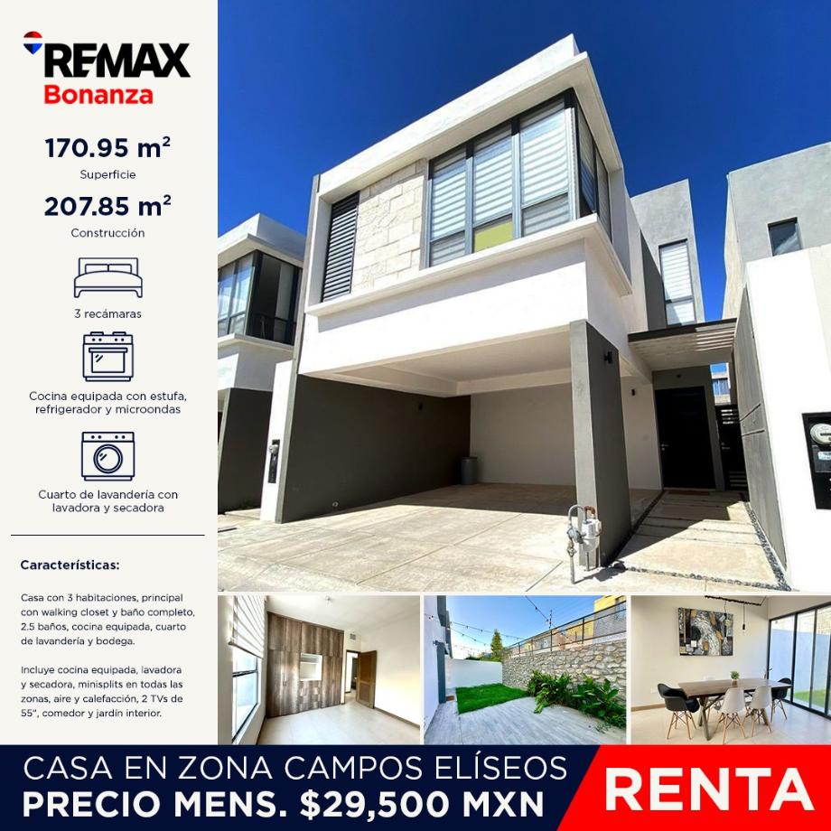 Imagen de casa en renta en campos elíseos, juárez, chihuahua