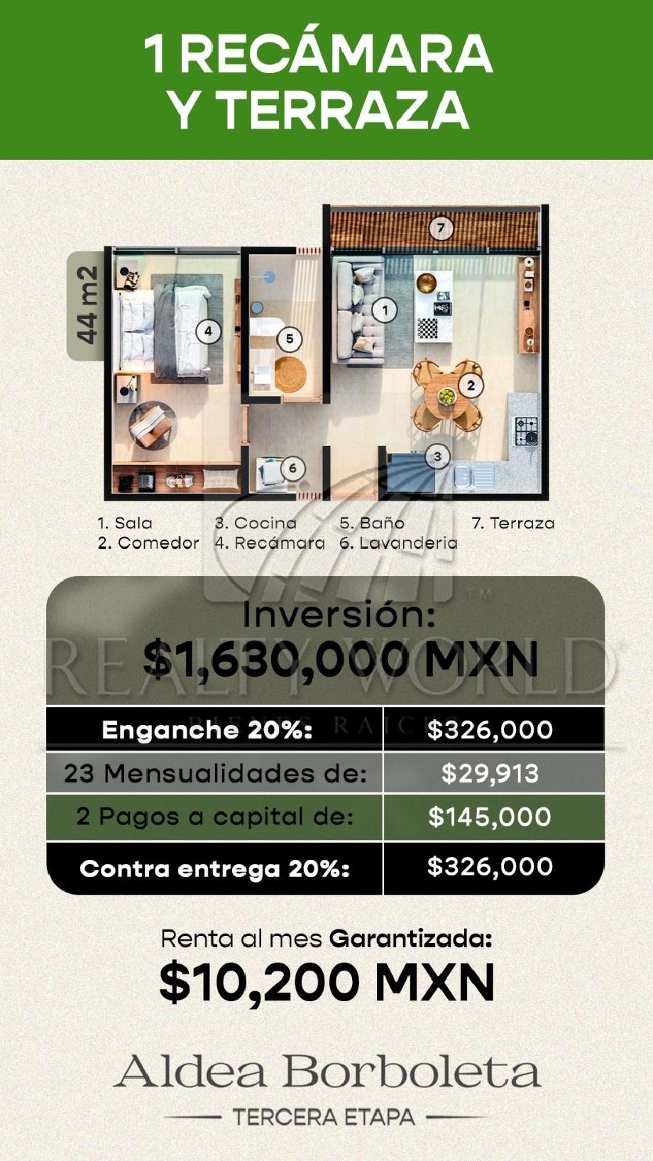 Imagen de departamento en venta en aldea borboleta, mérida, yucatán